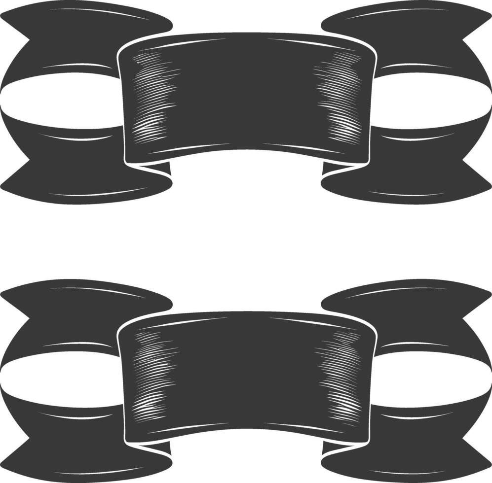 Silhouette Ribbon banner black color only vector