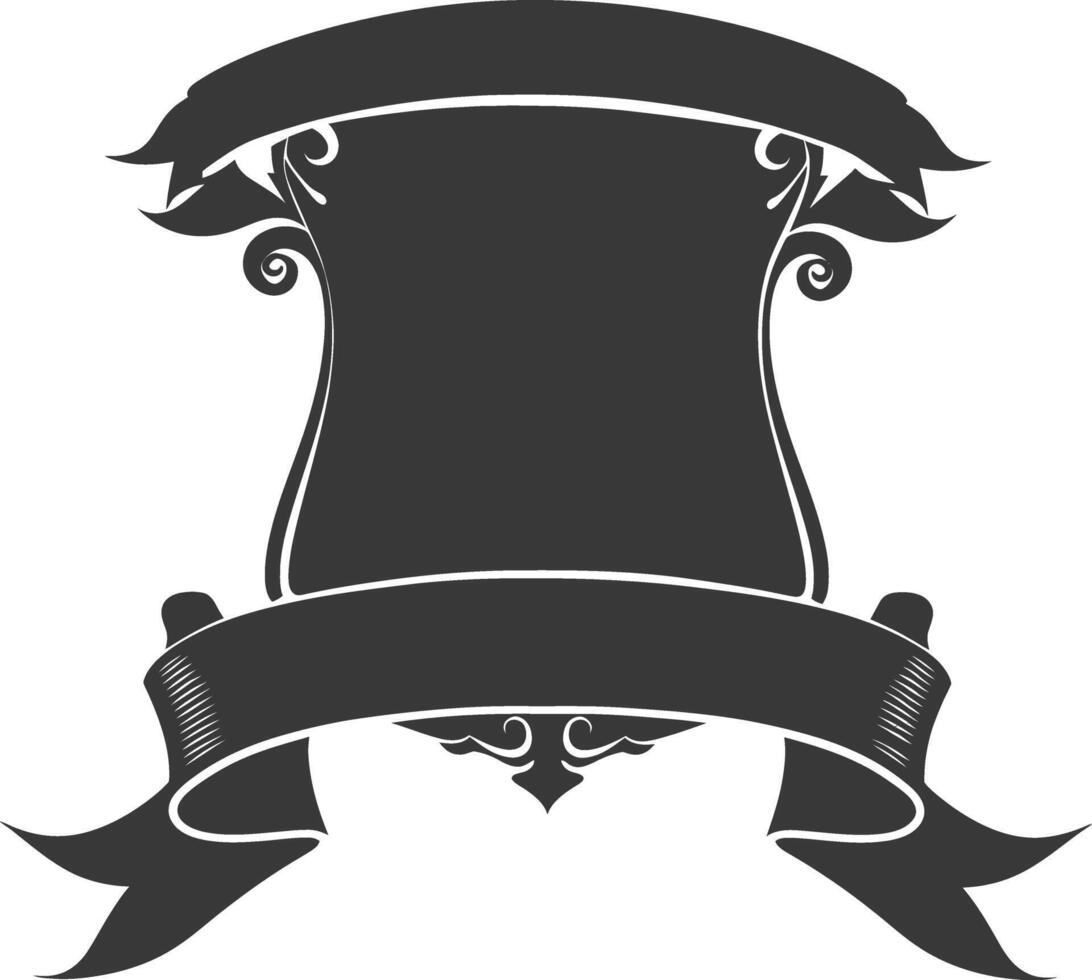 Silhouette Ribbon banner black color only vector