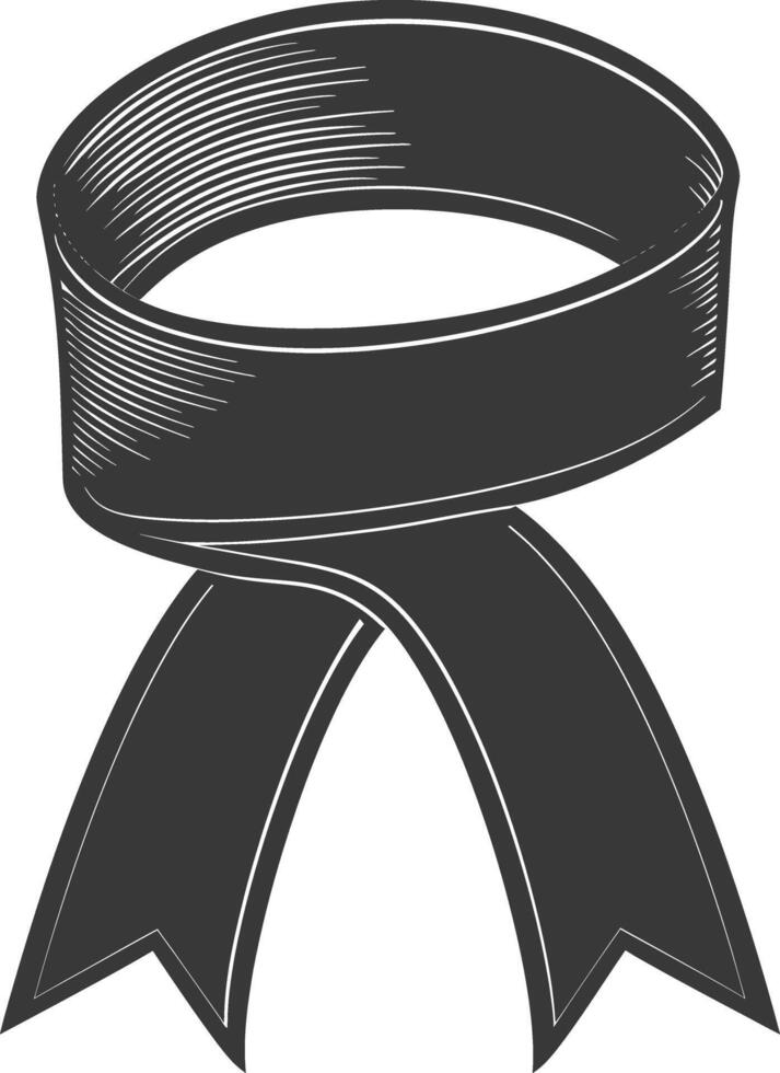 Silhouette Ribbon banner black color only vector