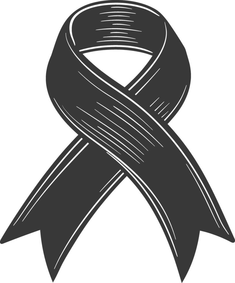 Silhouette Ribbon banner black color only vector