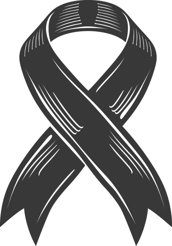 Silhouette Ribbon banner black color only vector