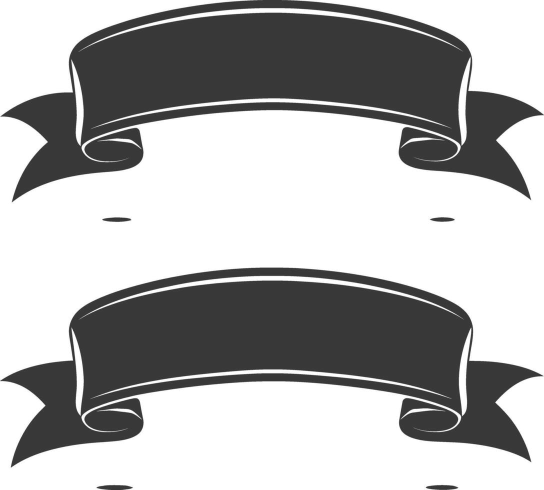 Silhouette Ribbon banner black color only vector