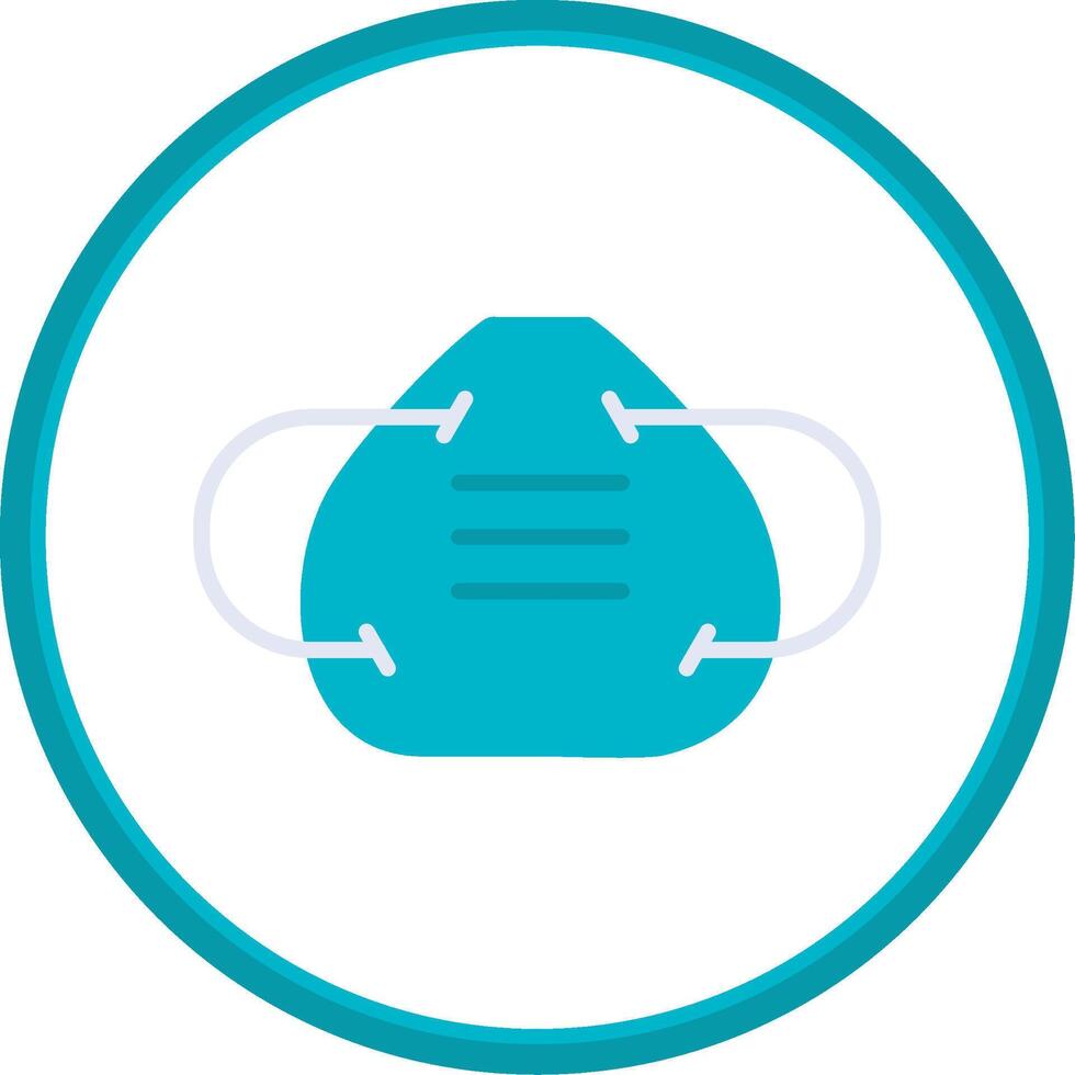 Worker Mask Flat Circle Icon vector