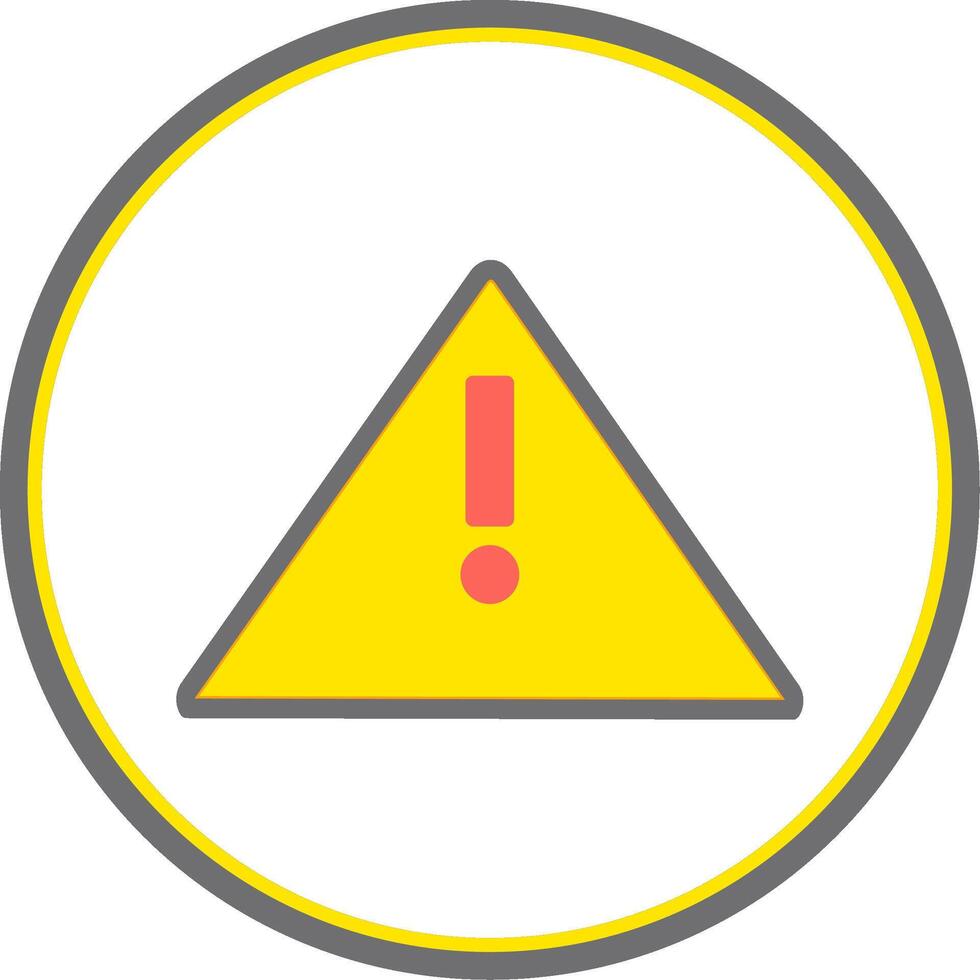 Alert Sign Flat Circle Icon vector