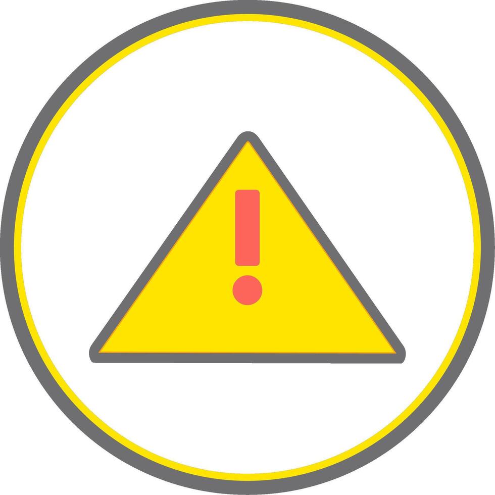 Alert Sign Flat Circle Icon vector