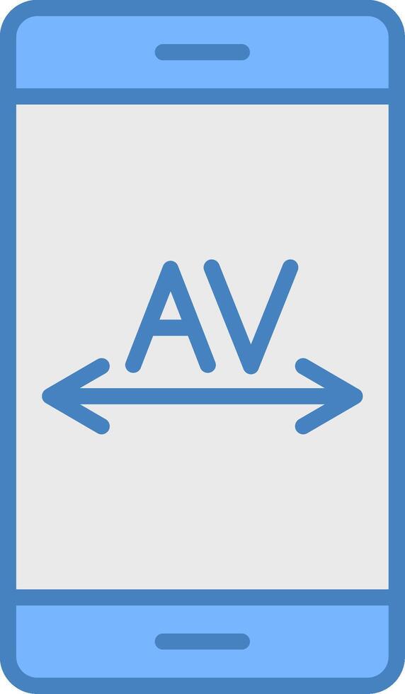 Kerning Line Filled Blue Icon vector