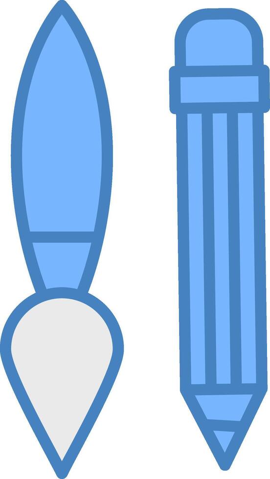Writing Tool Line Filled Blue Icon vector