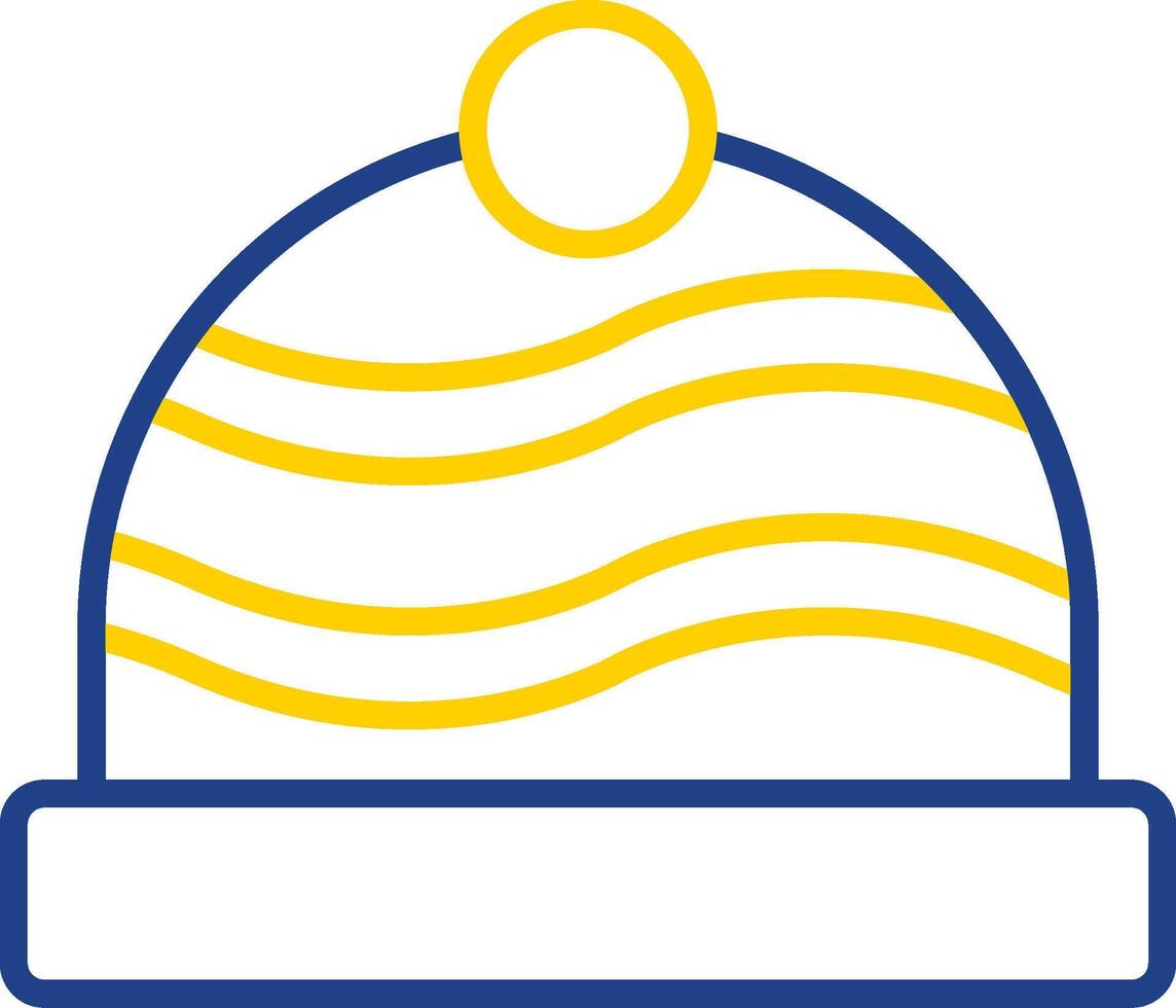Winter Hat Line Two Colour Icon Design vector
