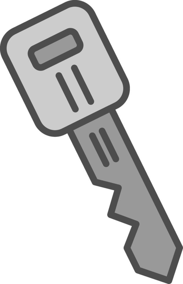 Car Key Line Filled Greyscale Icon Design vector