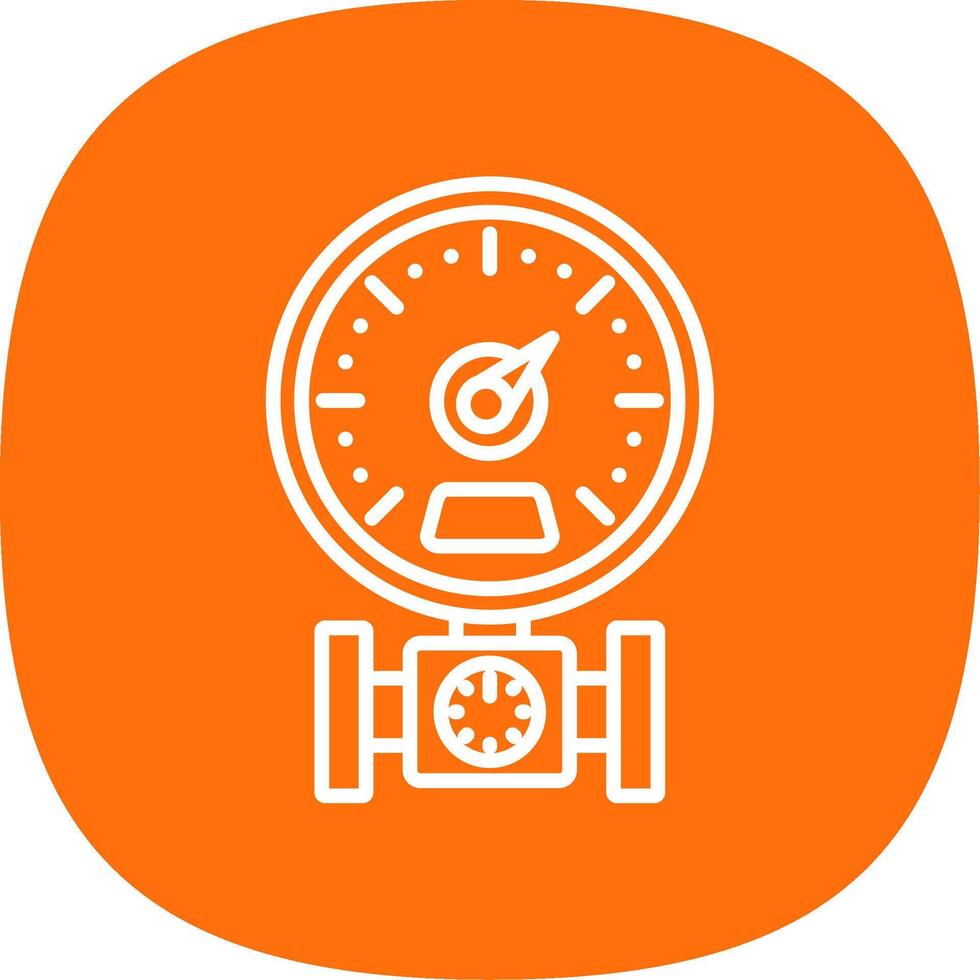 Pressure Gauge Line Curve Icon Design vector