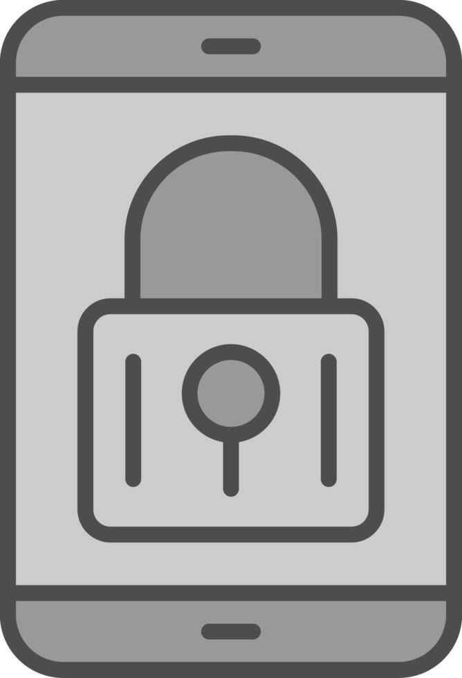 Mobile Security Line Filled Greyscale Icon Design vector