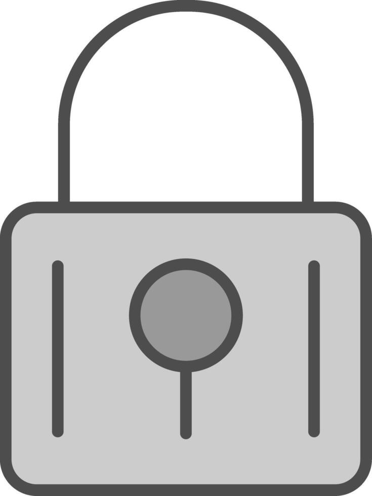 Locked Line Filled Greyscale Icon Design vector