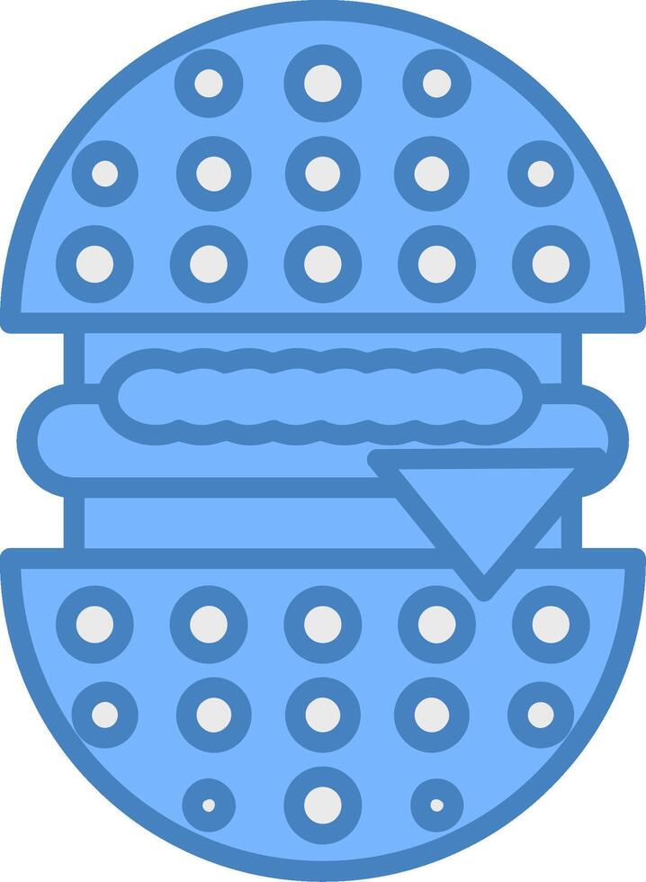 Burger Line Filled Blue Icon vector