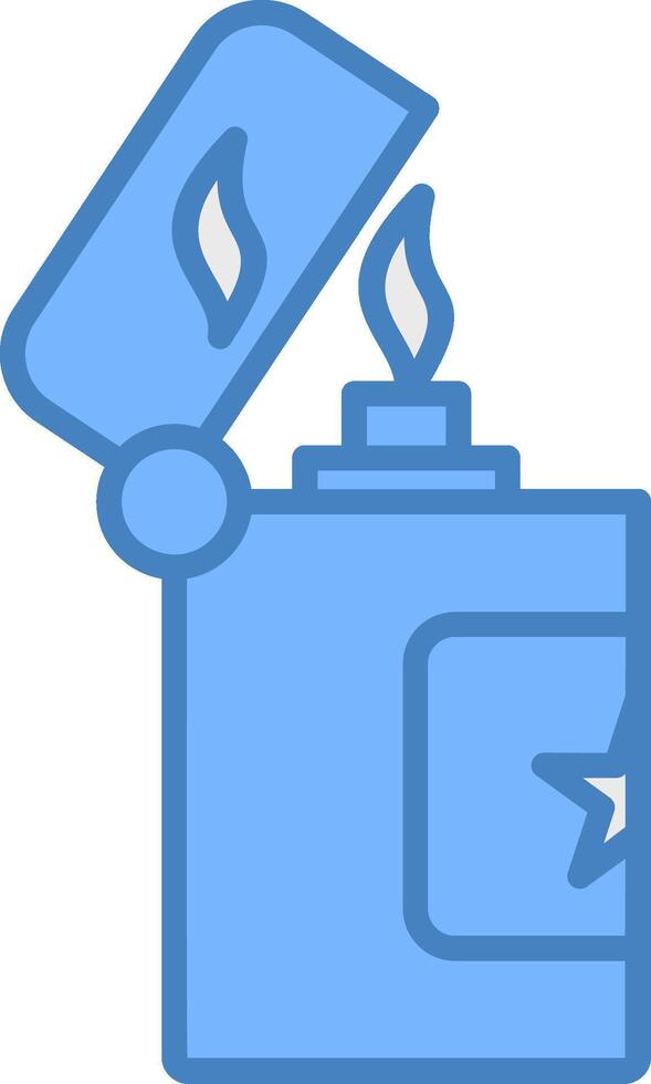 Lighter Line Filled Blue Icon vector