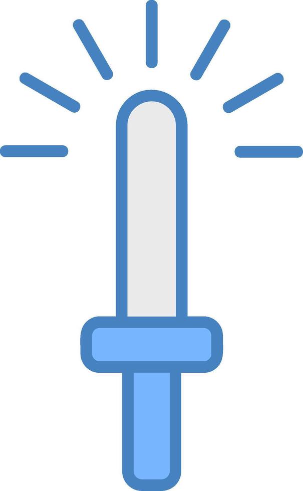 Light Stick Line Filled Blue Icon vector