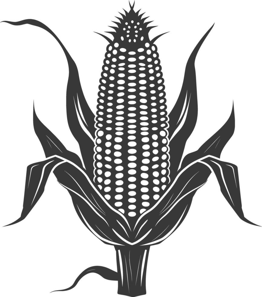 Silhouette corn black color only full vector