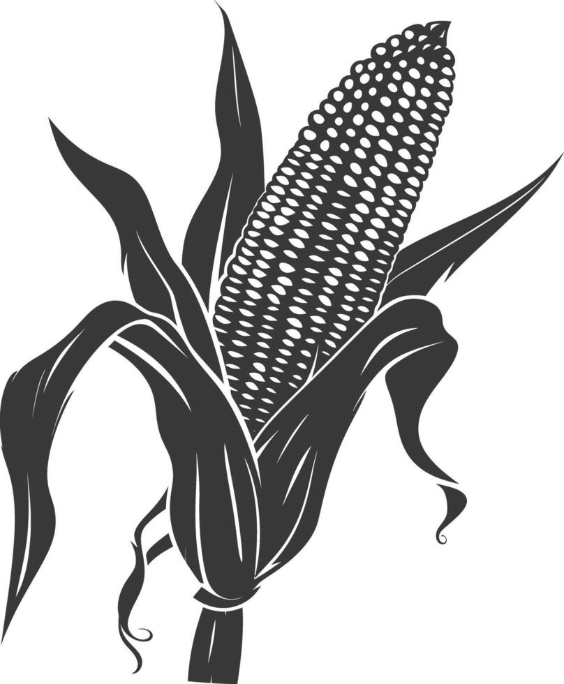 Silhouette corn black color only full vector