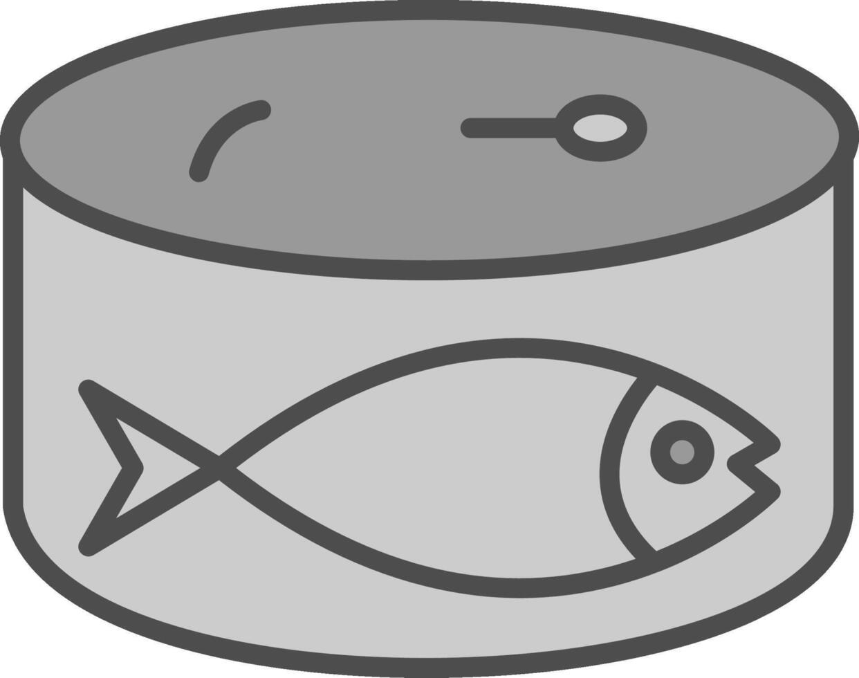 Sardines Line Filled Greyscale Icon Design vector