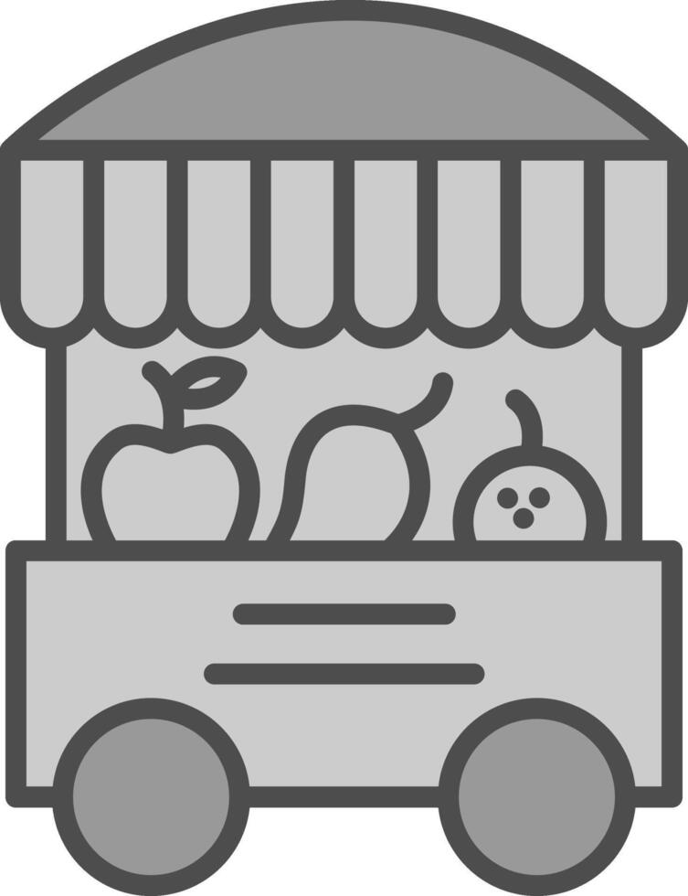 Fruit Stand Line Filled Greyscale Icon Design vector