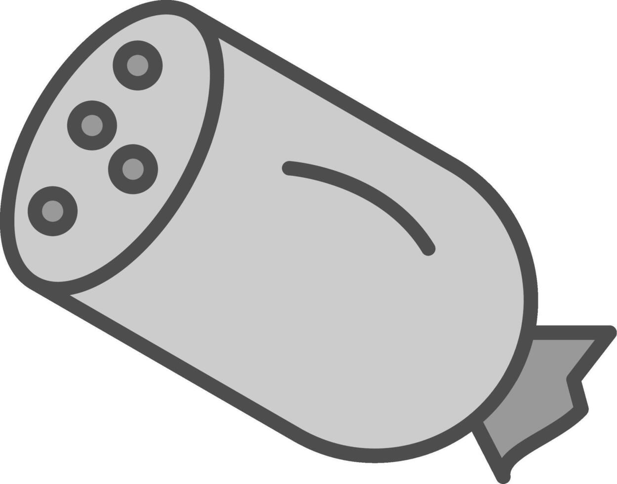 Salami Line Filled Greyscale Icon Design vector