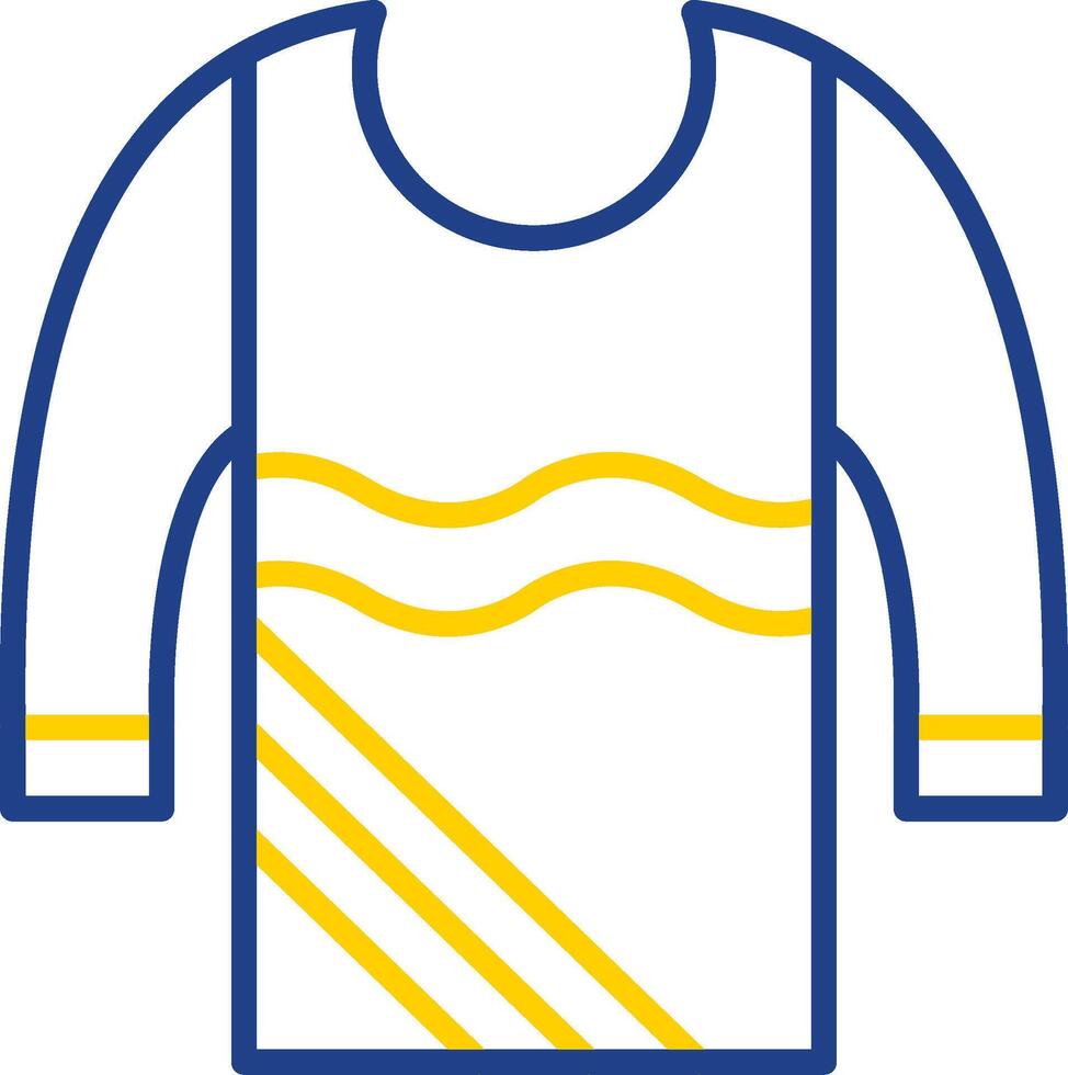 suéter línea dos color icono diseño vector