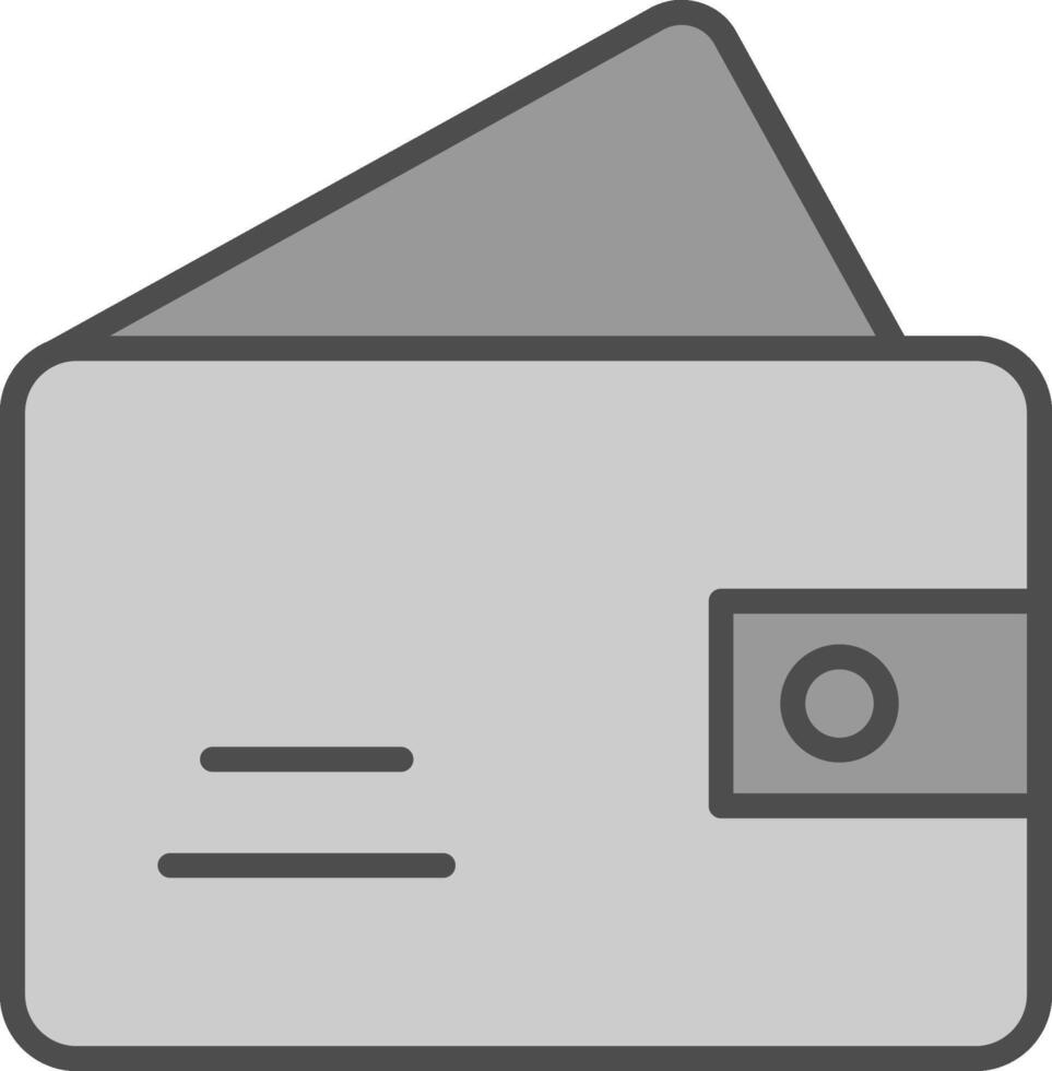 Wallet Line Filled Greyscale Icon Design vector