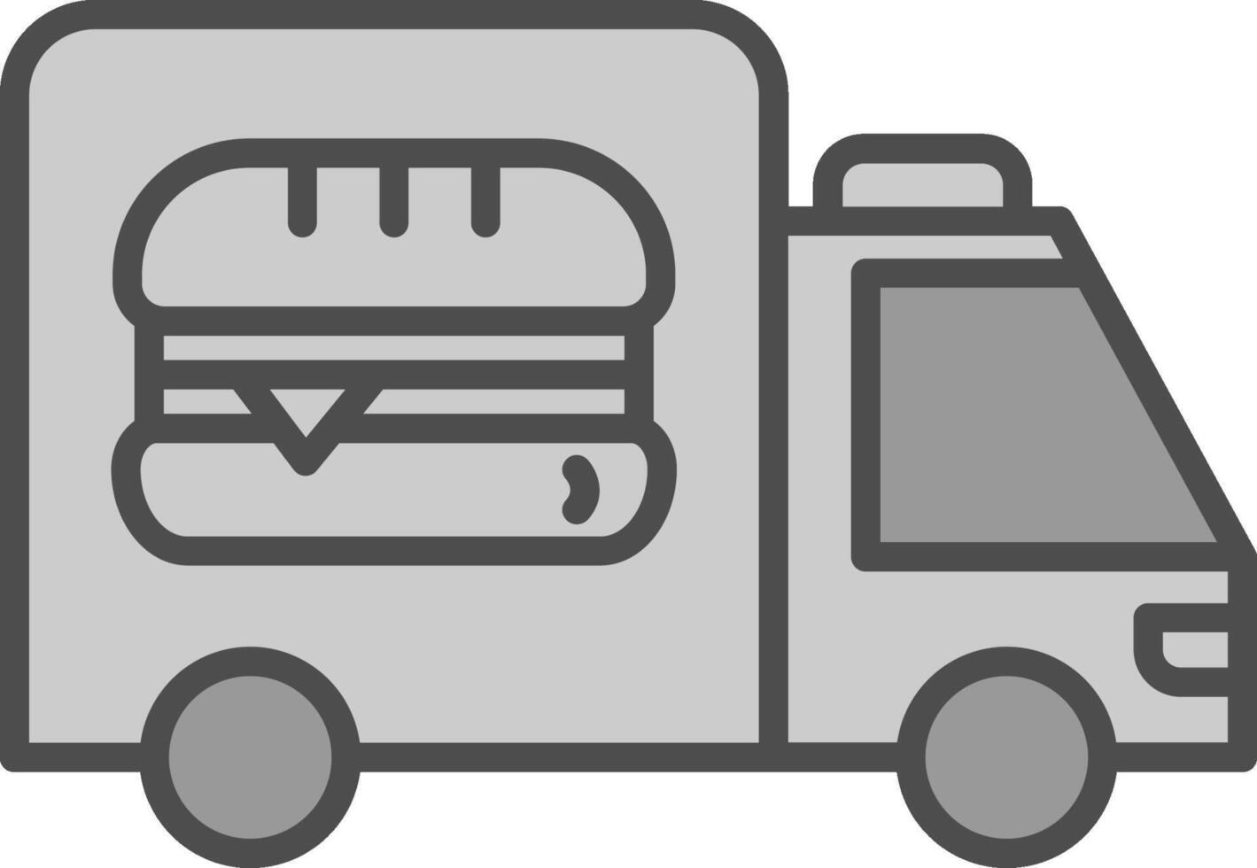 Food Delivery Line Filled Greyscale Icon Design vector