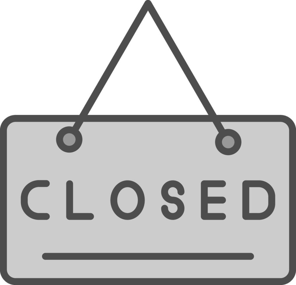 Closed Sign Line Filled Greyscale Icon Design vector