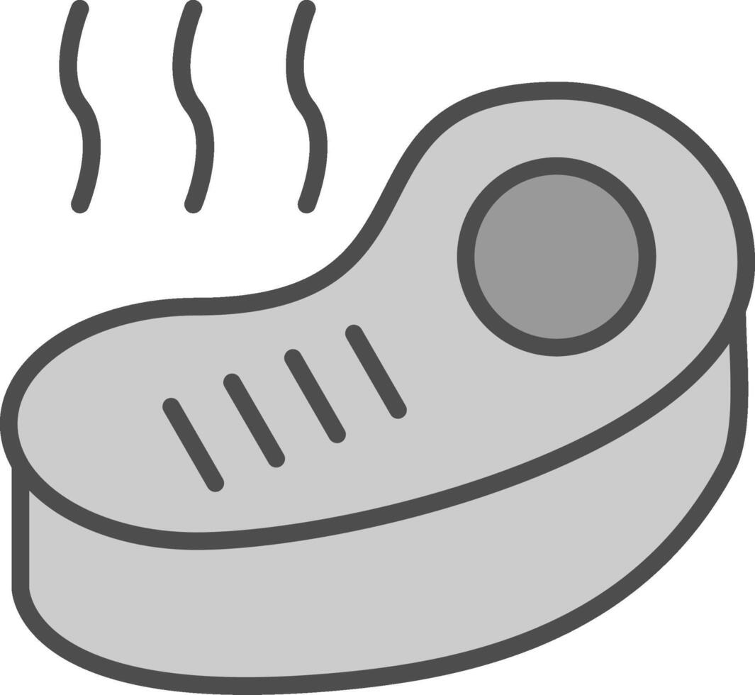 Steak Line Filled Greyscale Icon Design vector