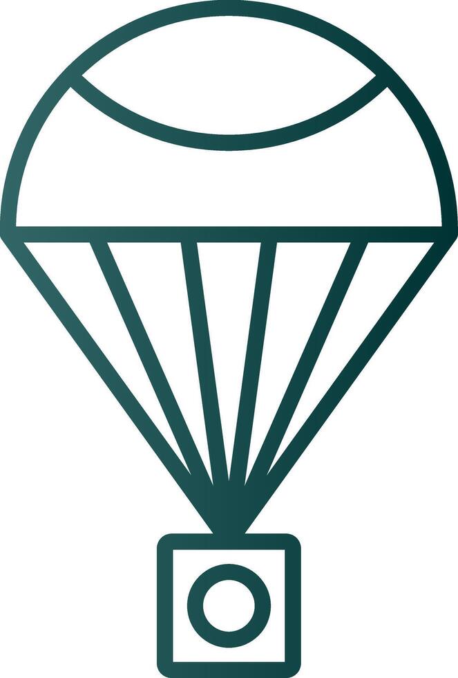Parachute Line Gradient Icon vector