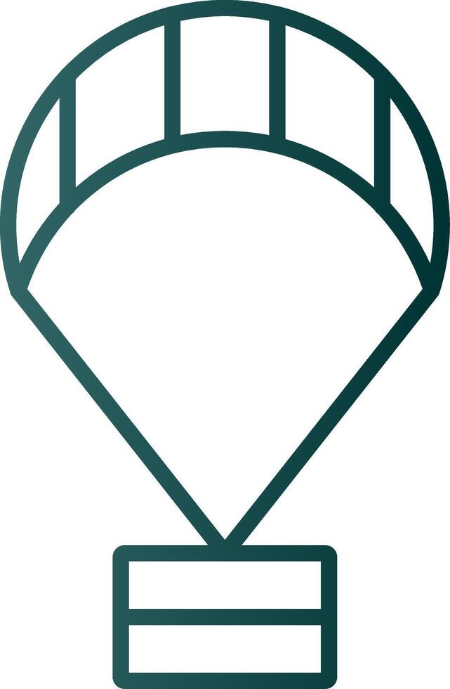 Paragliding Line Gradient Icon vector