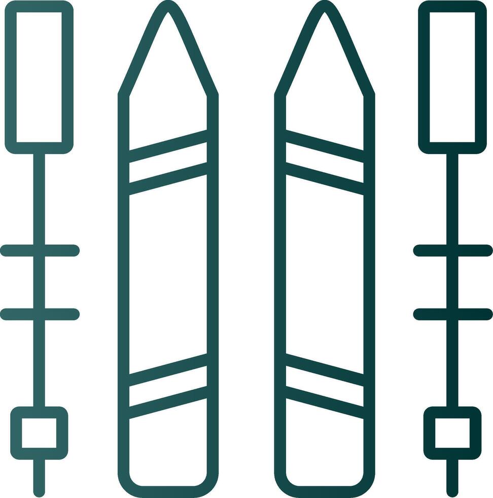 Skiing Line Gradient Icon vector