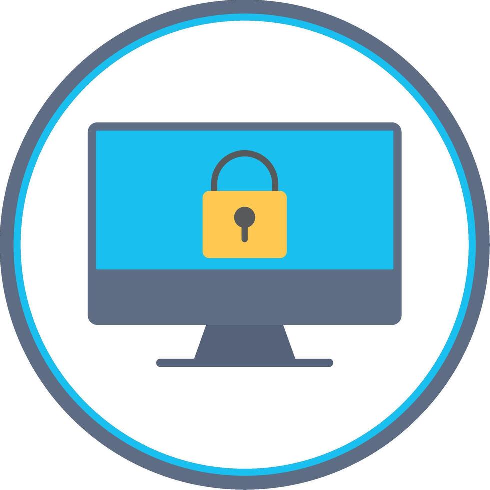 Access Control Flat Circle Icon vector