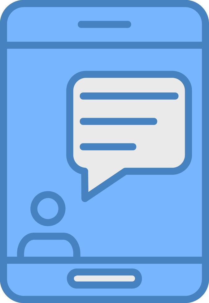 Chat Line Filled Blue Icon vector