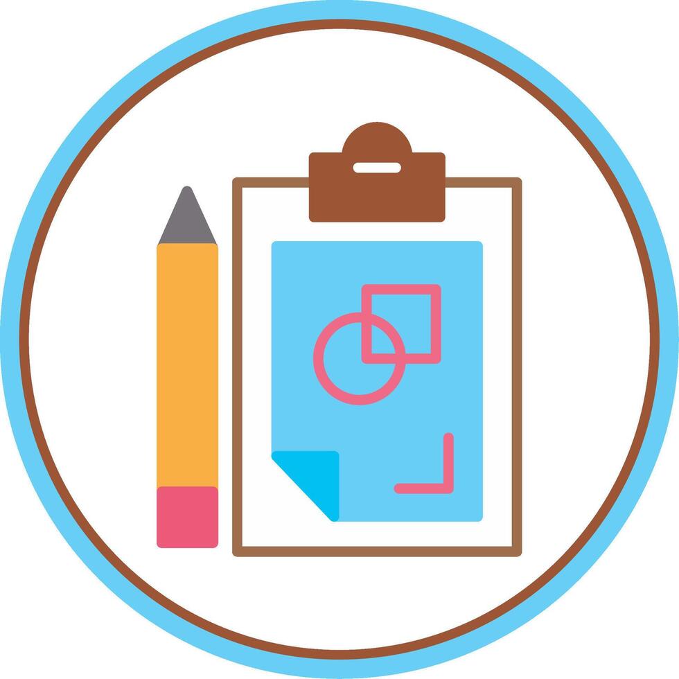 Sketching Flat Circle Icon vector