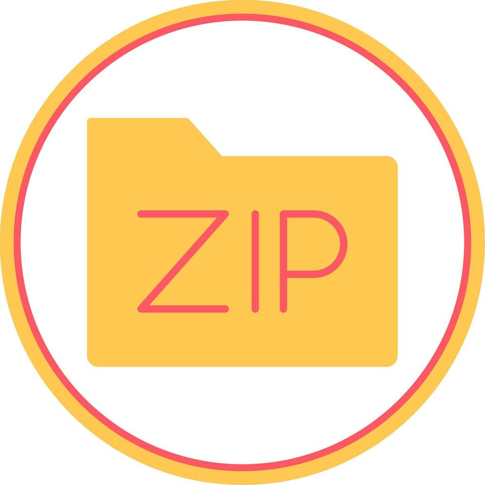 Zip Files Flat Circle Icon vector