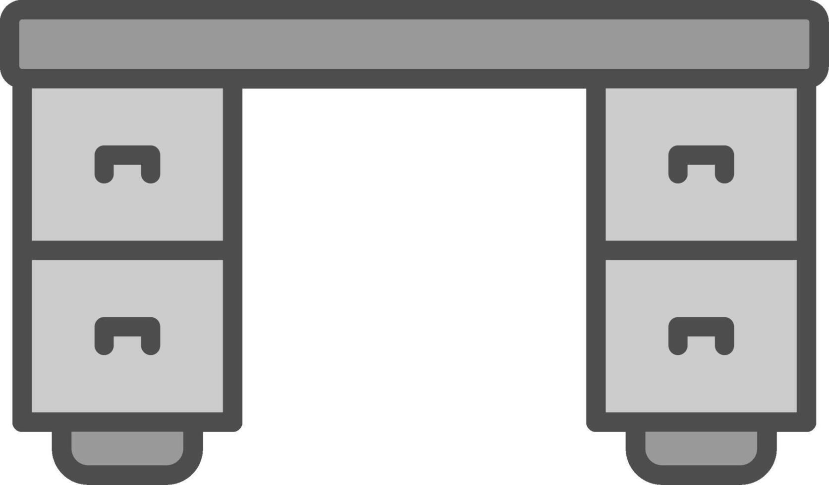 Desk Line Filled Greyscale Icon Design vector