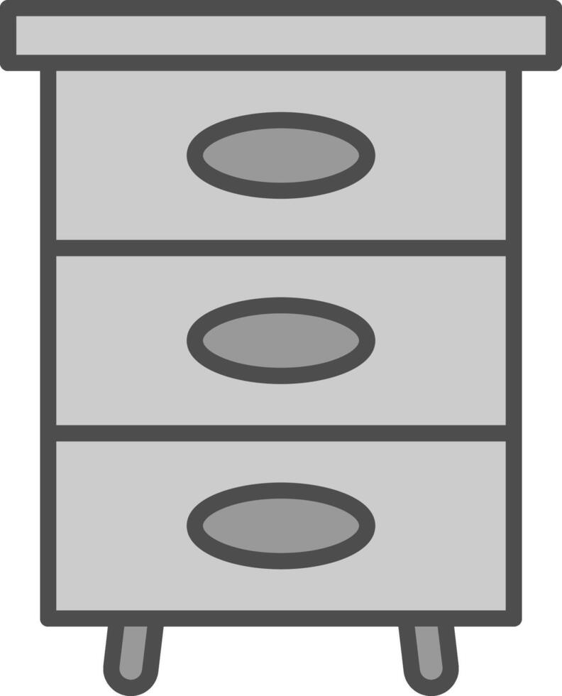 Filling Cabinet Line Filled Greyscale Icon Design vector