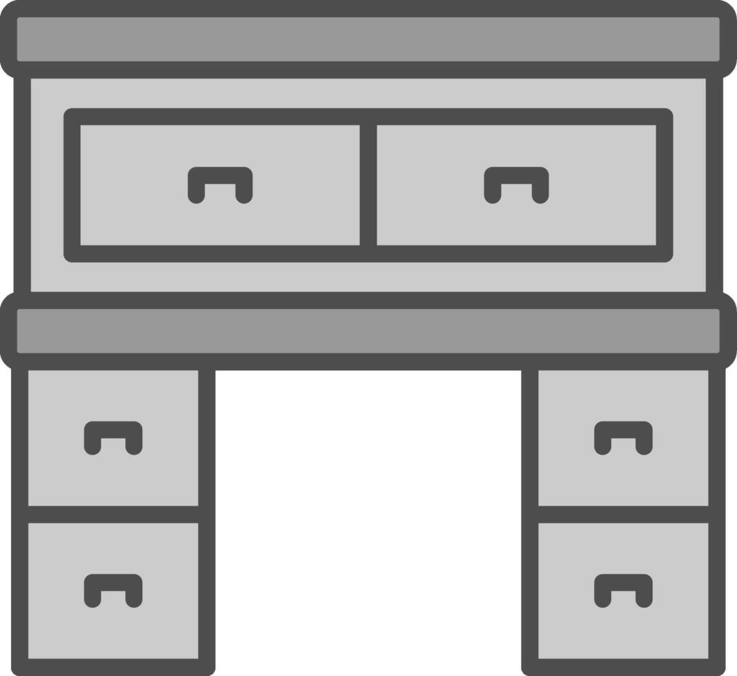 Bureau Line Filled Greyscale Icon Design vector