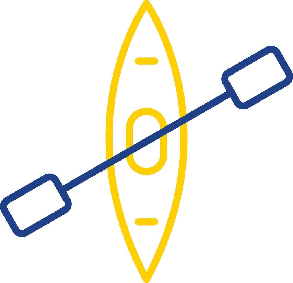 Canoe Line Two Colour Icon Design vector