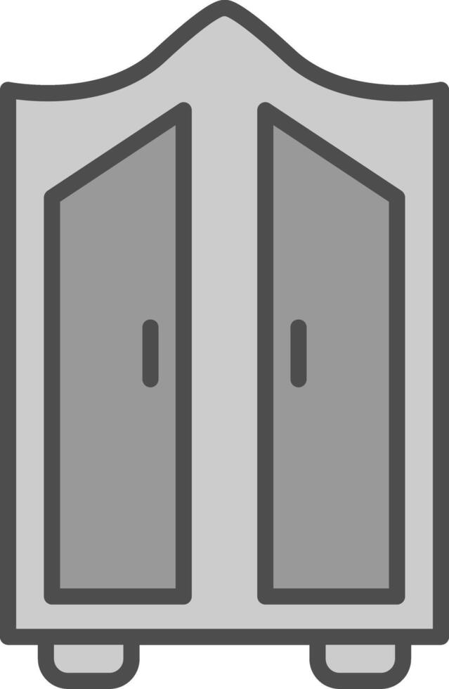 Wardrobe Line Filled Greyscale Icon Design vector