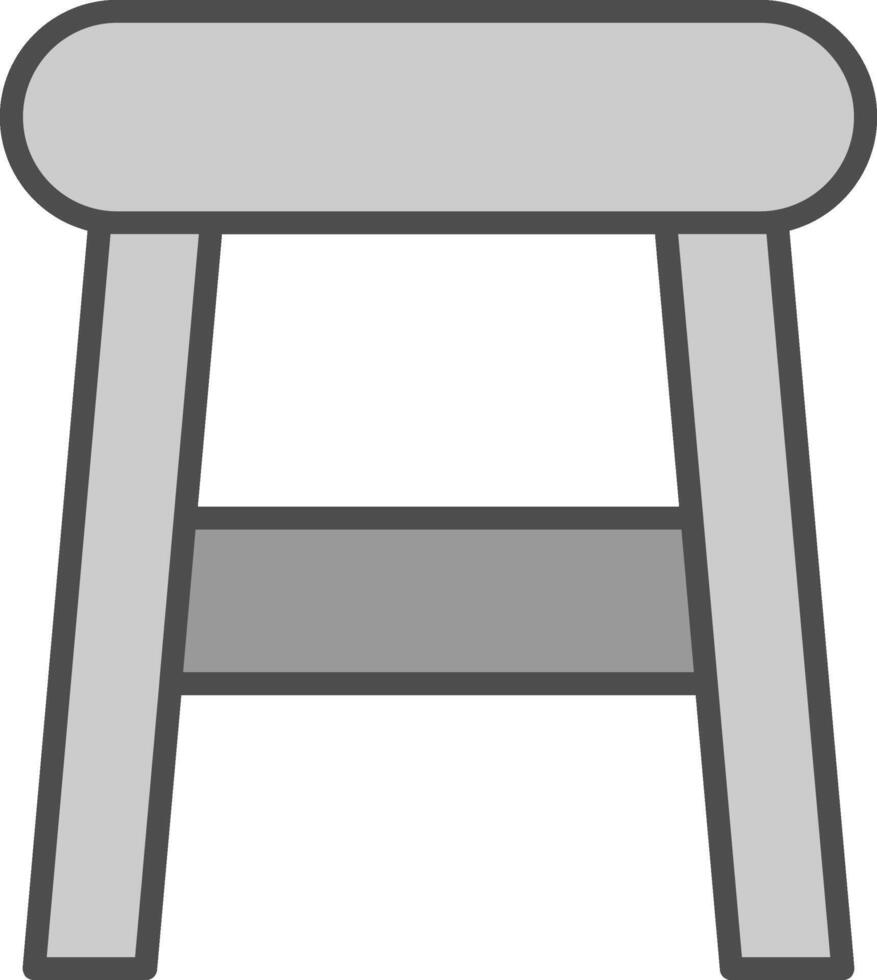 Stool Line Filled Greyscale Icon Design vector