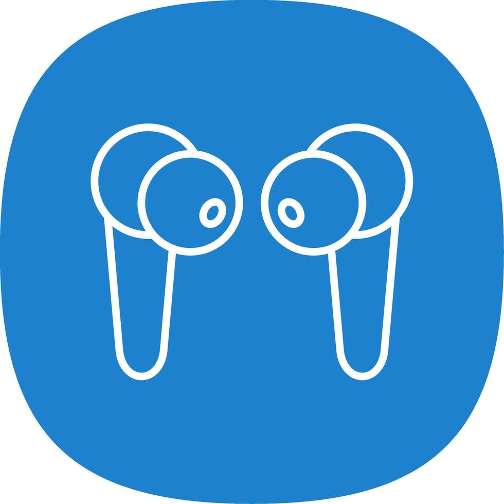 Earbuds Line Curve Icon Design vector