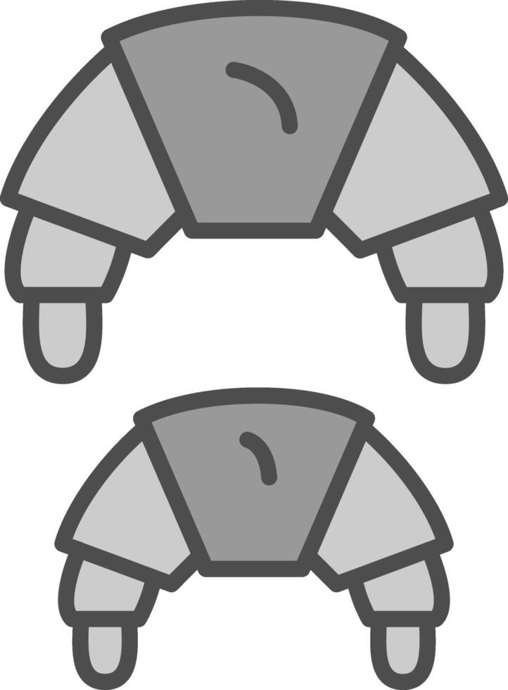 Croissant Line Filled Greyscale Icon Design vector