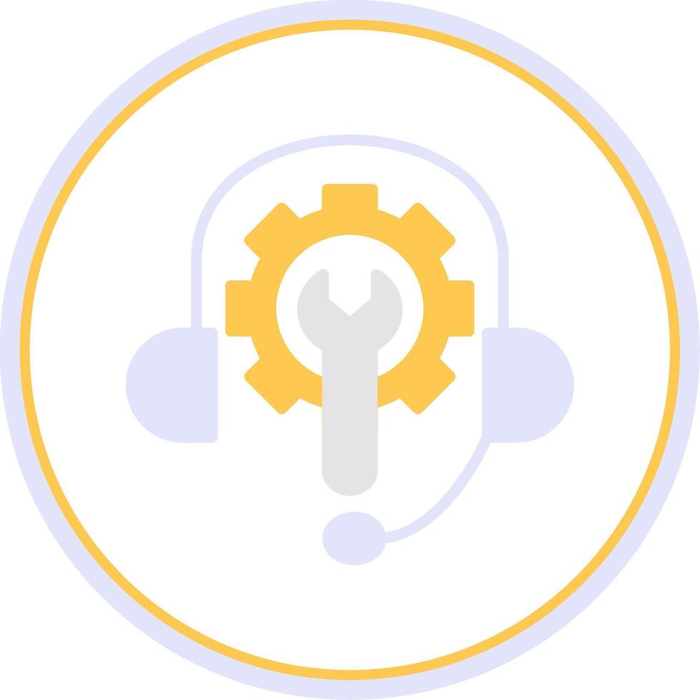 Tech Support Flat Circle Icon vector