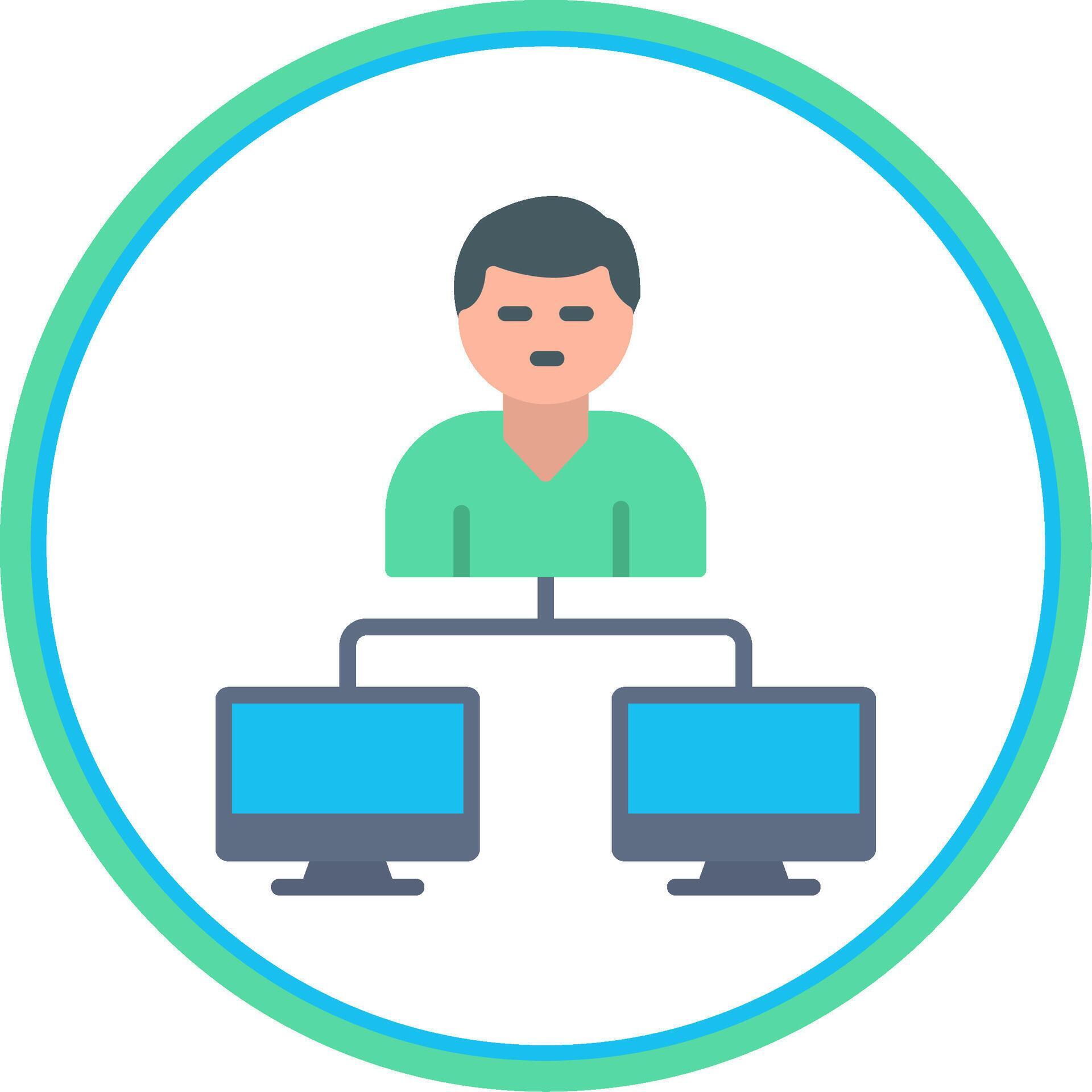 Server Client Flat Circle Icon 43644787 Vector Art at Vecteezy