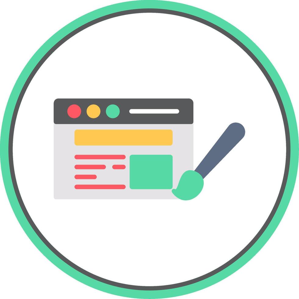 Web Design Flat Circle Icon vector