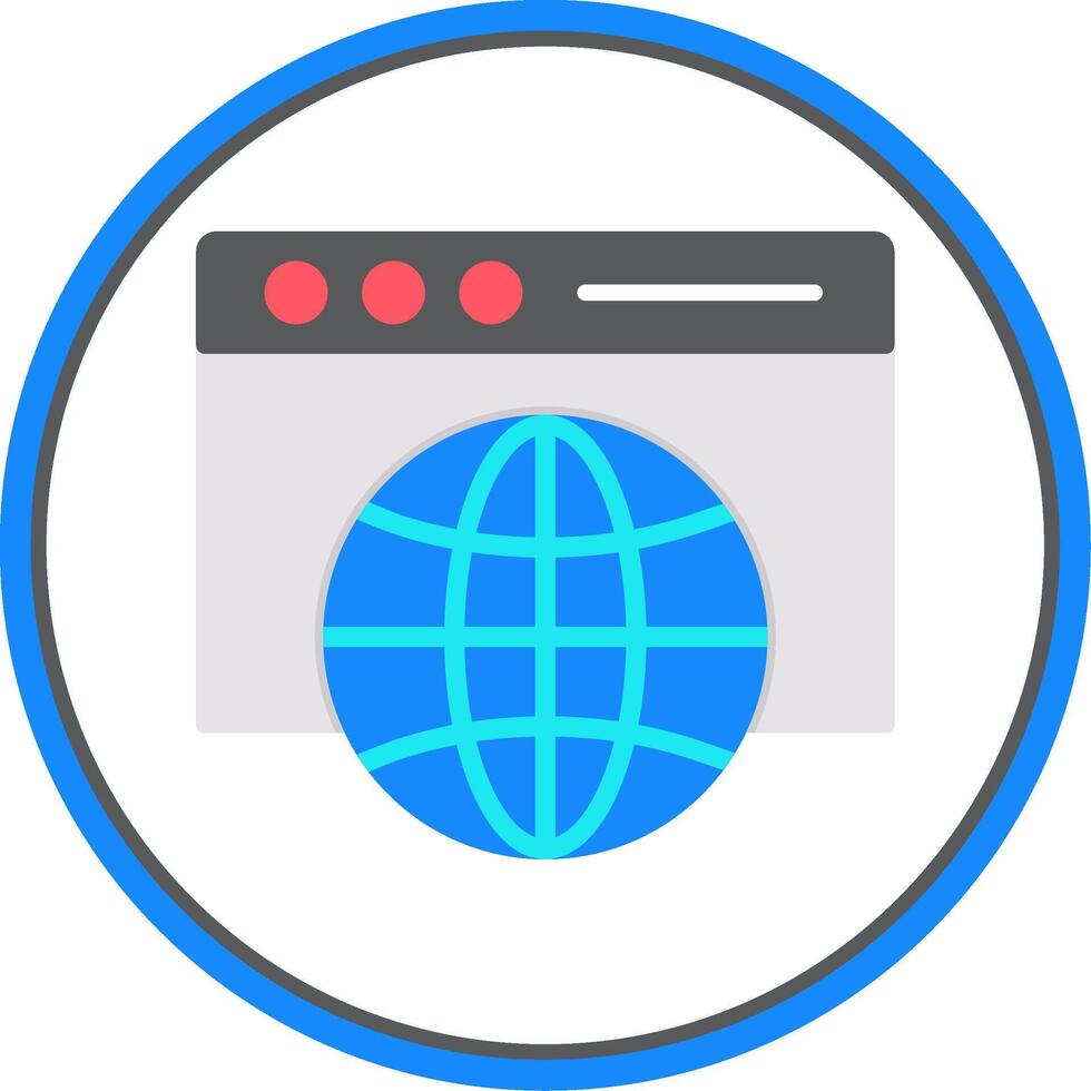Web Browser Flat Circle Icon vector