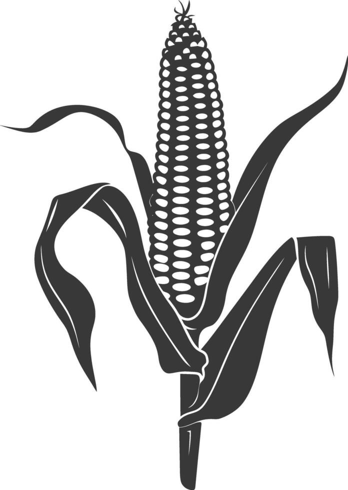 Silhouette corn black color only full vector