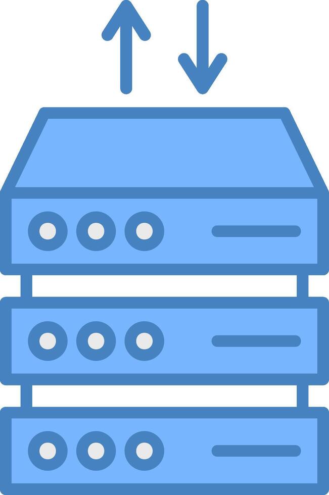 Data Center Line Filled Blue Icon vector